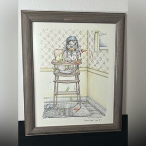 VTG 1997 Sue Rupp Limited Edition 8x10 Litho Print “Messy Hare” 406/950 SIGNED